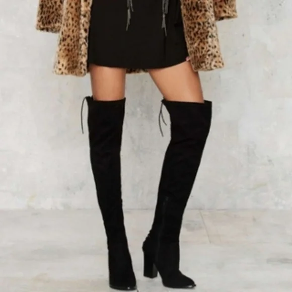 Marc Fisher LTD Okun Over The Knee Thigh Black Suede Boots - Picture 1 of 9
